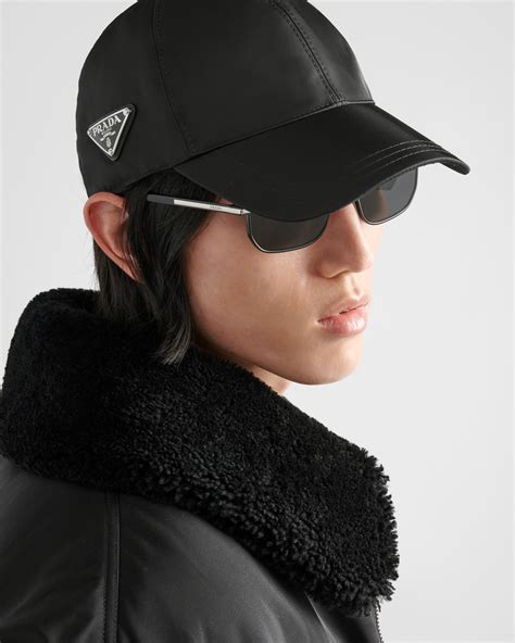 prada baseball cap black|prada re nylon baseball cap.